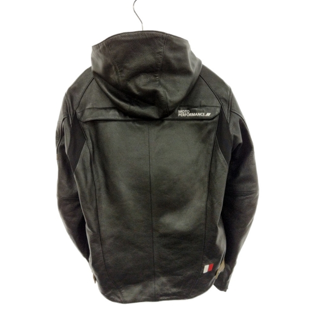 67センチ表記サイズKUSHITANI クシタニ REGULATOR JACKET レギュレータージャケット レザーフーデッドライダースジップアップブルゾン ブラック K-0690N