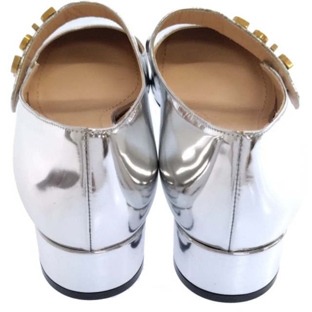 Christian Dior(クリスチャンディオール)のChristian Dior クリスチャンディオール BABY-D ロゴ バレリーナシューズ ストラップパンプス レディース シルバー レディースの靴/シューズ(ハイヒール/パンプス)の商品写真