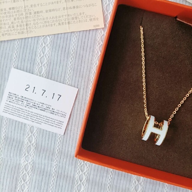 直販販売済み エルメス 稀少カラー ポップH ネックレス オレンジ POP H