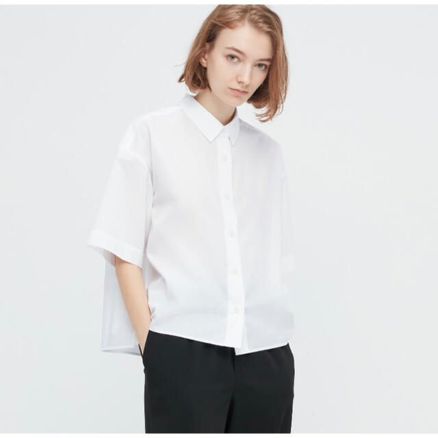 UNIQLO ユニクロ コットンシャツ(5分袖) M 美品 | フリマアプリ ラクマ