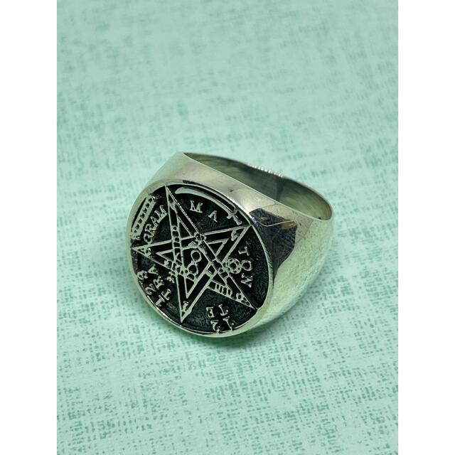 テトラグラマトン　魔術師　シルバー925 リング 五芒星オーバル銀指輪19号9a メンズのアクセサリー(リング(指輪))の商品写真