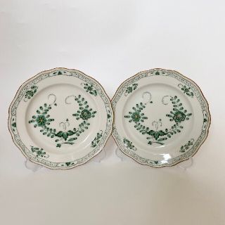 マイセン(MEISSEN)のマイセン インドの華 グリーン  プレート2枚①(食器)