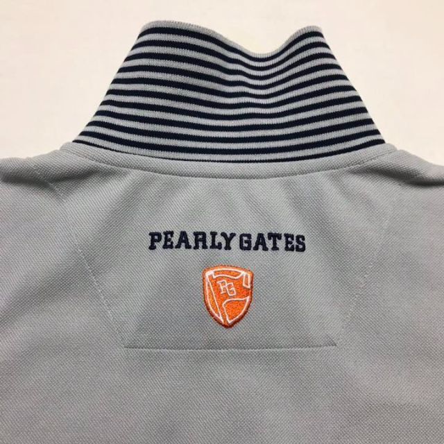 PEARLY GATES(パーリーゲイツ)の美品 PEARLYGATES 鹿の子 半袖 ポロシャツ バイカラー グレー スポーツ/アウトドアのゴルフ(ウエア)の商品写真