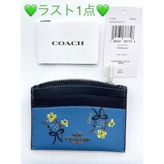 コーチ(COACH)の【COACH 7385】フローラルボウ 小銭入　カードケース 定期入(パスケース/IDカードホルダー)