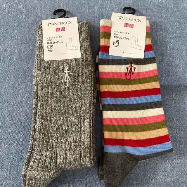 UNIQLO(ユニクロ)の豆柴さま専用JWアンダーソン　ソックス2足　ボーダー2点セット メンズのレッグウェア(ソックス)の商品写真