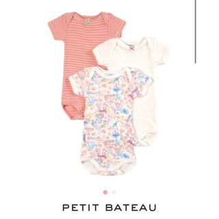 プチバトー(PETIT BATEAU)のプチバトー新品未使用品☆半袖ロンパース12/74cm(ロンパース)