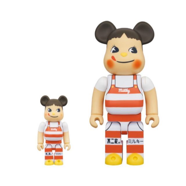 BE@RBRICK ペコちゃん ミルキー三角帽子デザイン 100％ & 400％ 2