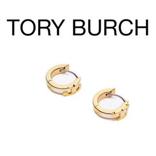 トリーバーチ(Tory Burch)の新品 保存袋付 正規品★TORY BURCH ホワイト×ゴールド ピアス★(ピアス)