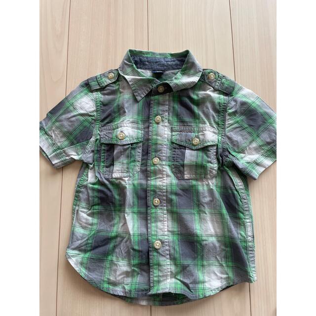 GAP チェック　半袖シャツ95 キッズ/ベビー/マタニティのキッズ服男の子用(90cm~)(Tシャツ/カットソー)の商品写真