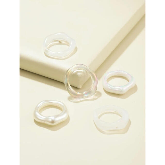 5点セット プチプラ オーロラ 雲 リング 指輪 韓国 レディースのアクセサリー(リング(指輪))の商品写真