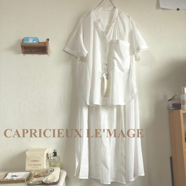 CAPRICIEUX LE'MAGE(カプリシューレマージュ)の新品タグ♡¥6930 カプリシュレマージュ シアーシャツ ロングシャツ レディースのトップス(シャツ/ブラウス(半袖/袖なし))の商品写真