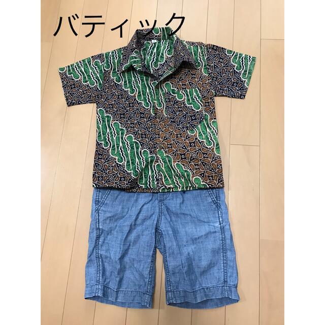 バティック  シャツ　半袖　かりゆし　アロハシャツ　ハワイ　アジアン キッズ/ベビー/マタニティのキッズ服女の子用(90cm~)(ブラウス)の商品写真