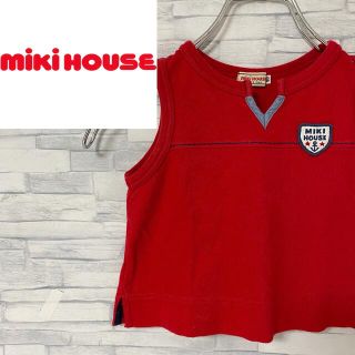 ミキハウス(mikihouse)のMIKIHOUSE ミキハウス　タンクトップ　ロゴ　ワッペン　刺繍　赤　90cm(Tシャツ/カットソー)