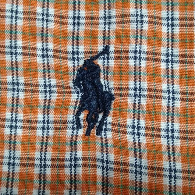 Ralph Lauren(ラルフローレン)のラルフローレン 90 チェックシャツ オレンジ 長袖 綿 コットン キッズ/ベビー/マタニティのキッズ服男の子用(90cm~)(ブラウス)の商品写真