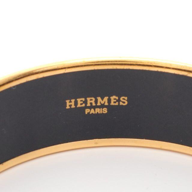 Hermes(エルメス)のエルメス エマイユGM バングル 馬柄 七宝 GP ブルー ゴールド レディースのアクセサリー(ブレスレット/バングル)の商品写真