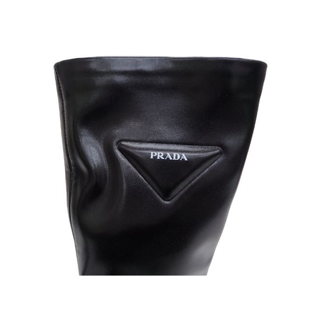 PRADA(プラダ)の プラダ ナッパテック プラットフォーム ブーツ ブラック 1WP148 レディース レザーブーツ ミドルブーツ 37.5(24.5cm位) 厚底 PRADA【未使用品】 レディースの靴/シューズ(ブーツ)の商品写真