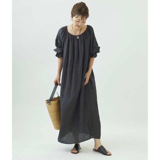 新品タグ付き　plage Linen フレア ワンピース　36  プラージュ