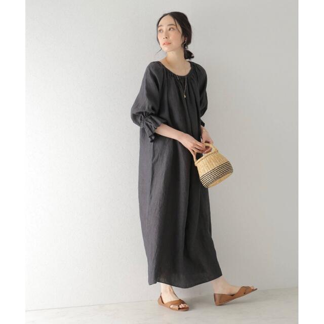 新品タグ付き　plage Linen フレア ワンピース　36  プラージュ