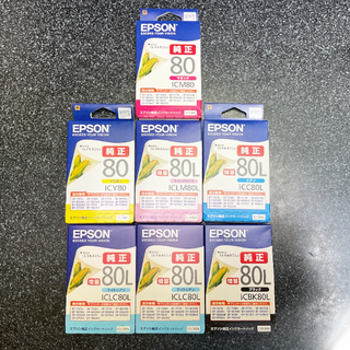 エプソン(EPSON)の☆EPSON 新品･未開封 純正インク 7本セット ICBK80L 他(PC周辺機器)