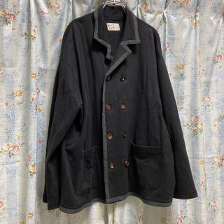 ヨウジヤマモト(Yohji Yamamoto)のヨウジヤマモト   80's  パイピングダブルカバーオールジャケットコート(ノーカラージャケット)