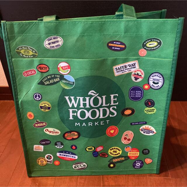 【希少】アメリカ限定　WholeFoods ホールフーズ　不織布　エコバッグ レディースのバッグ(エコバッグ)の商品写真