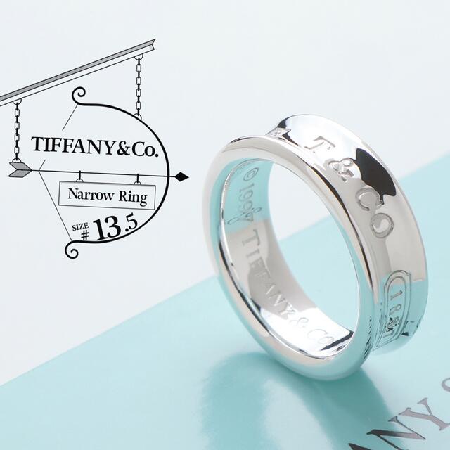 極美品 TIFFANY ティファニー ナローリング リング 指輪 13.5号 送料込 60.0%OFF