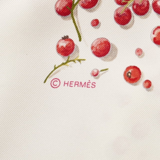 ファッション小物エルメス カレ90 Red berries 赤い果実 スカーフ シルク レディース HERMES 【220-64471】