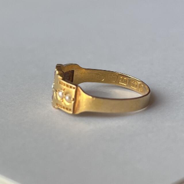 英国　イギリス　アンティーク　18ct 18k ジプシーリング