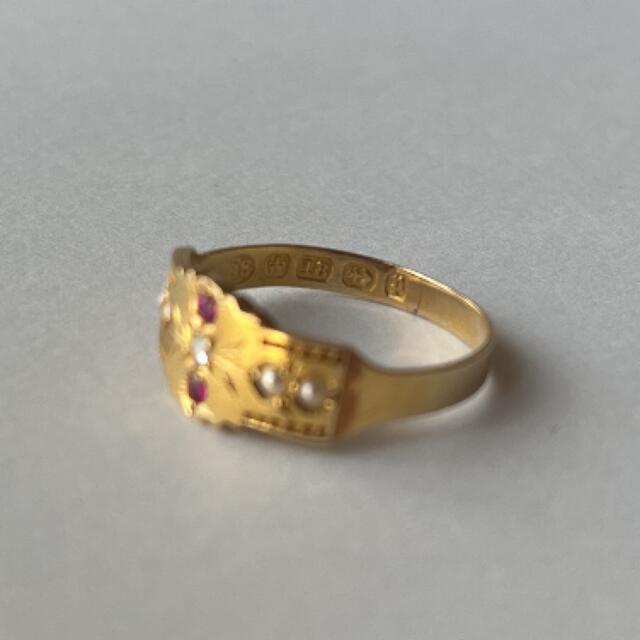 英国　イギリス　アンティーク　18ct 18k ジプシーリング