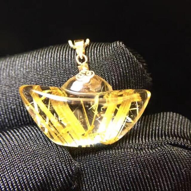 ⭐︎【天然】タイチンルチルクオーツ ペンダントトップ k18 3.2g