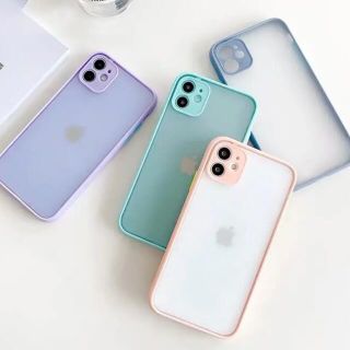 ハーフクリア iPhoneケース iPhone11ケース 韓国 韓国雑貨 人気(iPhoneケース)