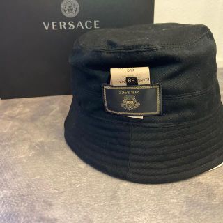 VERSACE ヴェルサーチ 18SS ロゴデザインバケットハット 帽子 IT03180 ブラック