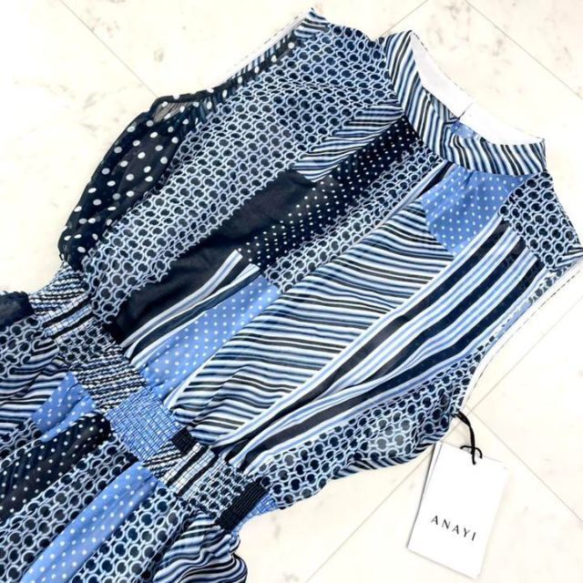 ANAYI - 新品♪アナイ パッチワークドットプリント シャーリング