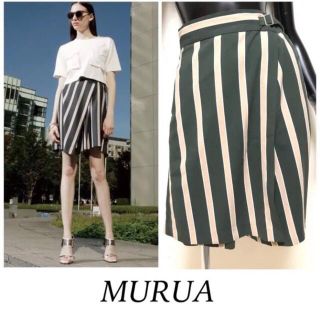 ムルーア(MURUA)のMURUA＊ストライプラップキュロットPT(ミニスカート)