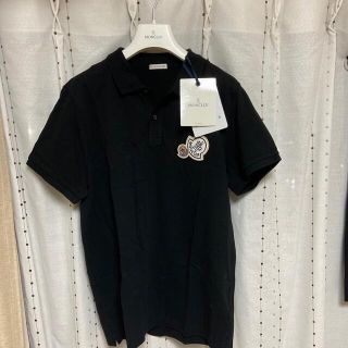 モンクレールポロシャツ　正規品　ダブルワッペンBLACK L(ポロシャツ)