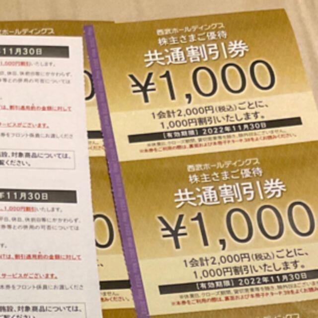 西武ホールディングス共通割引券29000円分チケット