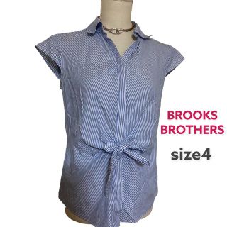 ブルックスブラザース(Brooks Brothers)の美品ブルックスブラザーズ　爽やかストライプ　ブラウス、シャツ　サイズ4、 M(シャツ/ブラウス(半袖/袖なし))