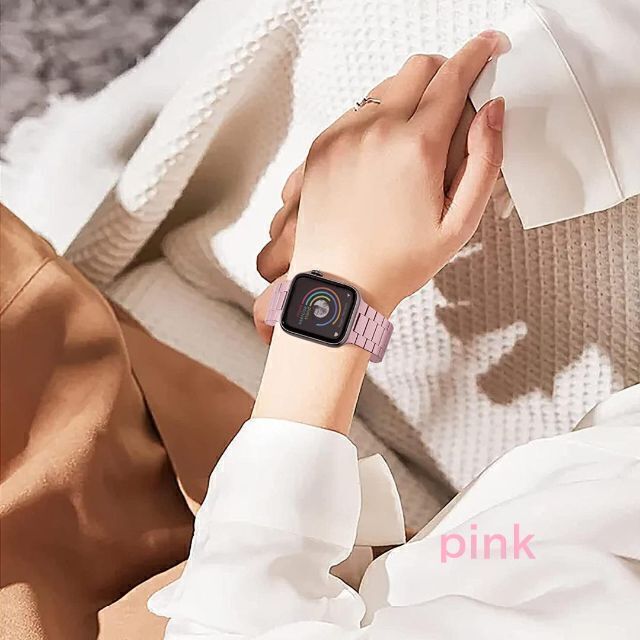 Apple watchバンド ステンレスベルト 38/40/41mm ピンク メンズの時計(金属ベルト)の商品写真