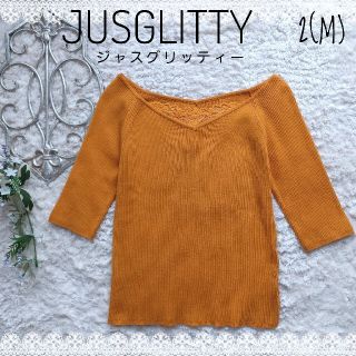 ジャスグリッティー(JUSGLITTY)の【JUSGLITTY 】ジャスグリッティー 後ろレース 半袖ニット カットソー(カットソー(半袖/袖なし))