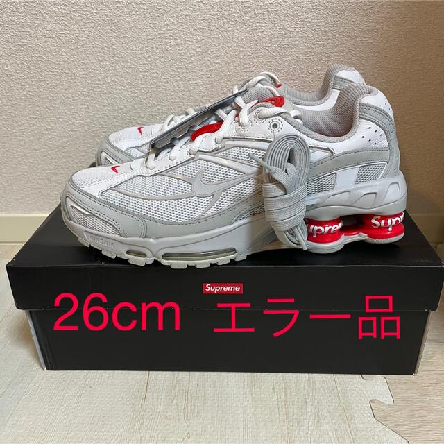 Supreme × Nike Shox Ride 2 White エラー品