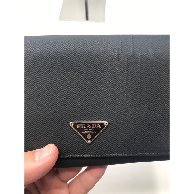 ✨極美品✨ PRADA ミニ財布　2つ折り　三角プレート