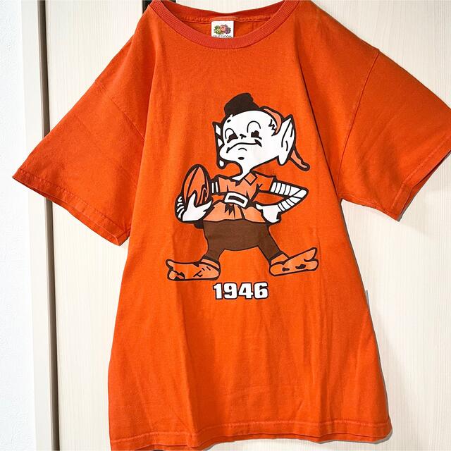 ART VINTAGE(アートヴィンテージ)のフットボールTシャツ NFLクリーブランドブラウンズ プリント M オレンジ メンズのトップス(Tシャツ/カットソー(半袖/袖なし))の商品写真