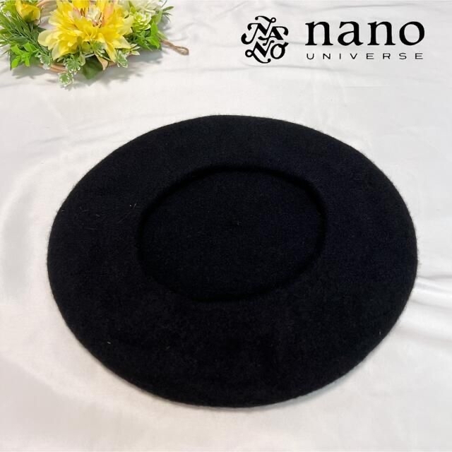 nano・universe(ナノユニバース)の【新品に近い　未使用】ナノユニバース　ウール100%ベレー帽 レディースの帽子(ハンチング/ベレー帽)の商品写真