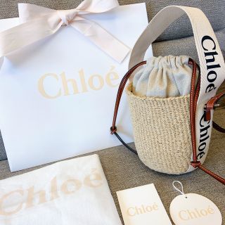 クロエ(Chloe)の新品未使用　Chloe woody スモールバスケット(かごバッグ/ストローバッグ)