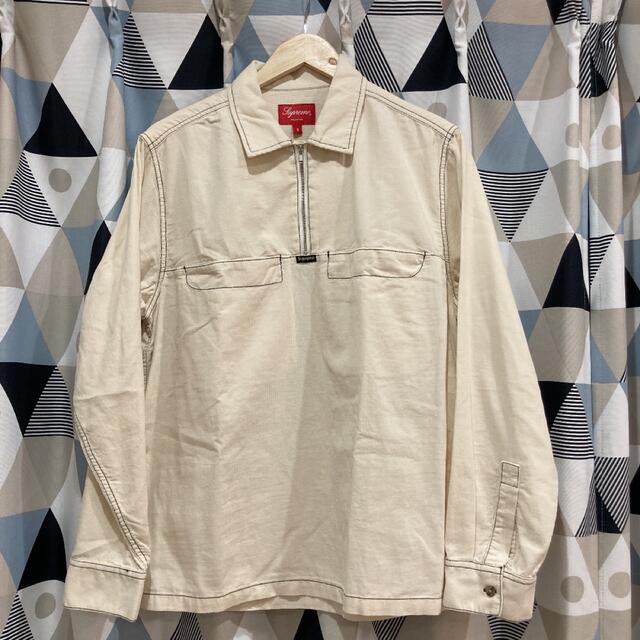 Supreme Corduroy Half Zip Shirt ホワイトS