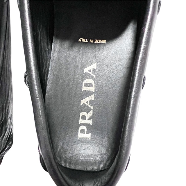 希少★PRADA プラダ イタリア製 名作 ヴァンプローファー ブラック 8