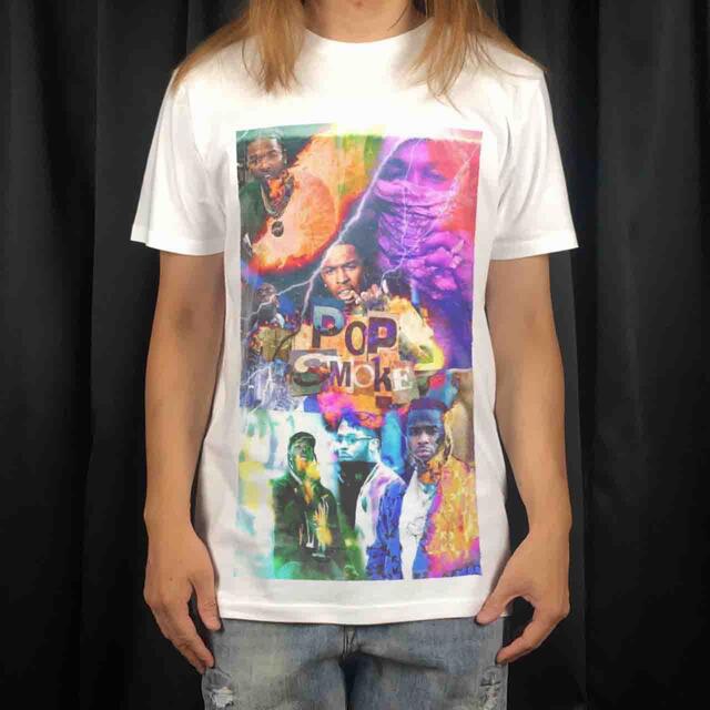 新品 ビッグ プリント ポップスモーク ヒップホップ ラッパー RIP Tシャツ メンズのトップス(Tシャツ/カットソー(半袖/袖なし))の商品写真