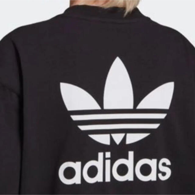 adidas(アディダス)のアディダス  ビッグ トレフォイル Tシャツワンピ　ワンピース　ブラック　L レディースのワンピース(ミニワンピース)の商品写真