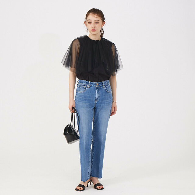 ブラック】チュール衿ブラウス 【初回限定お試し価格】 12971円 www
