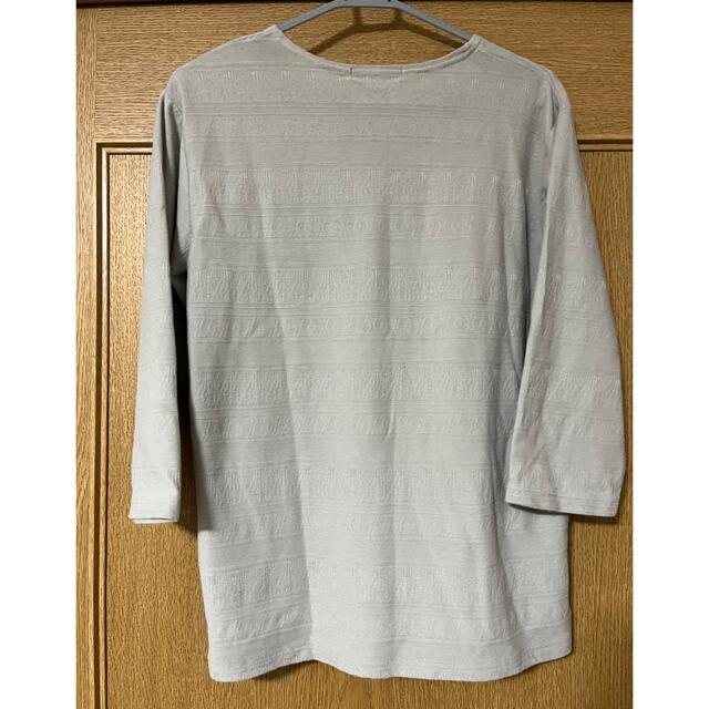 PLUS ONE メンズ　7分袖　カットソー　ライトグレー　Mサイズ メンズのトップス(Tシャツ/カットソー(七分/長袖))の商品写真